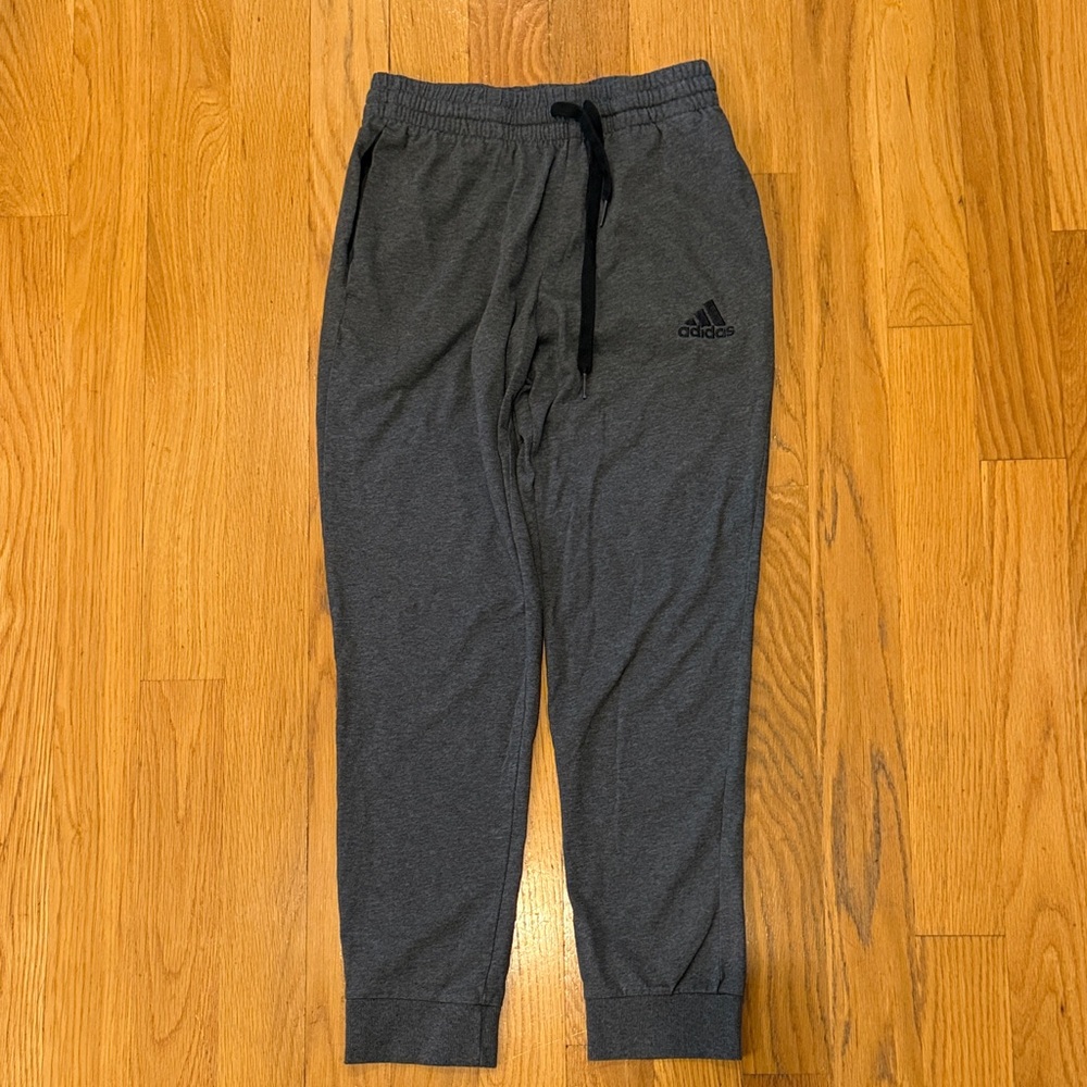 Adidas Charcoal Joggers with Black Drawstring